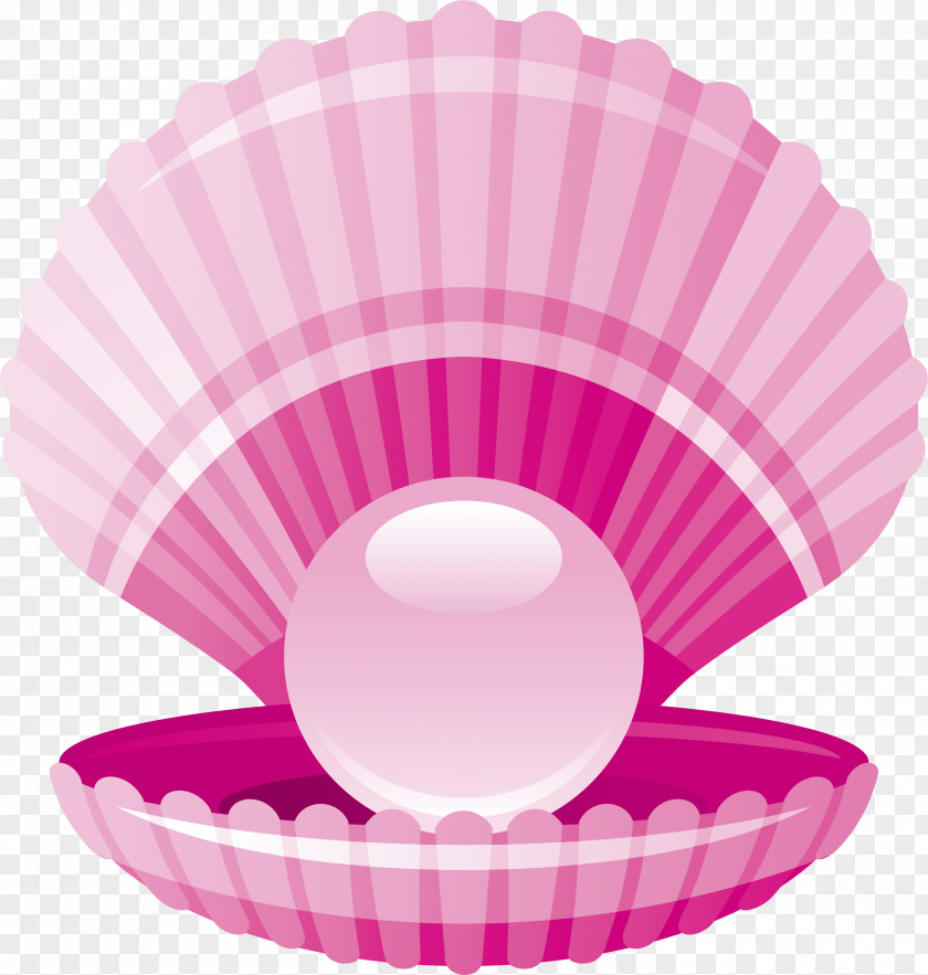 Pink Fresh Pearl Shell Clam Seashell PNG