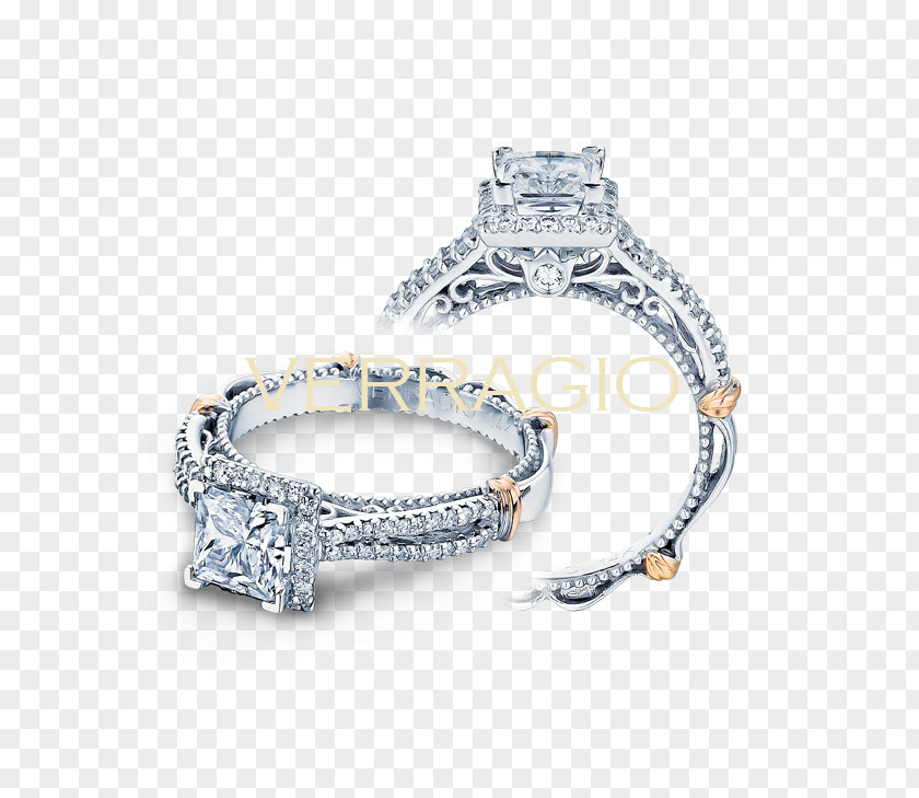 Glowing Halo Engagement Ring Wedding Jewellery Princess Cut PNG