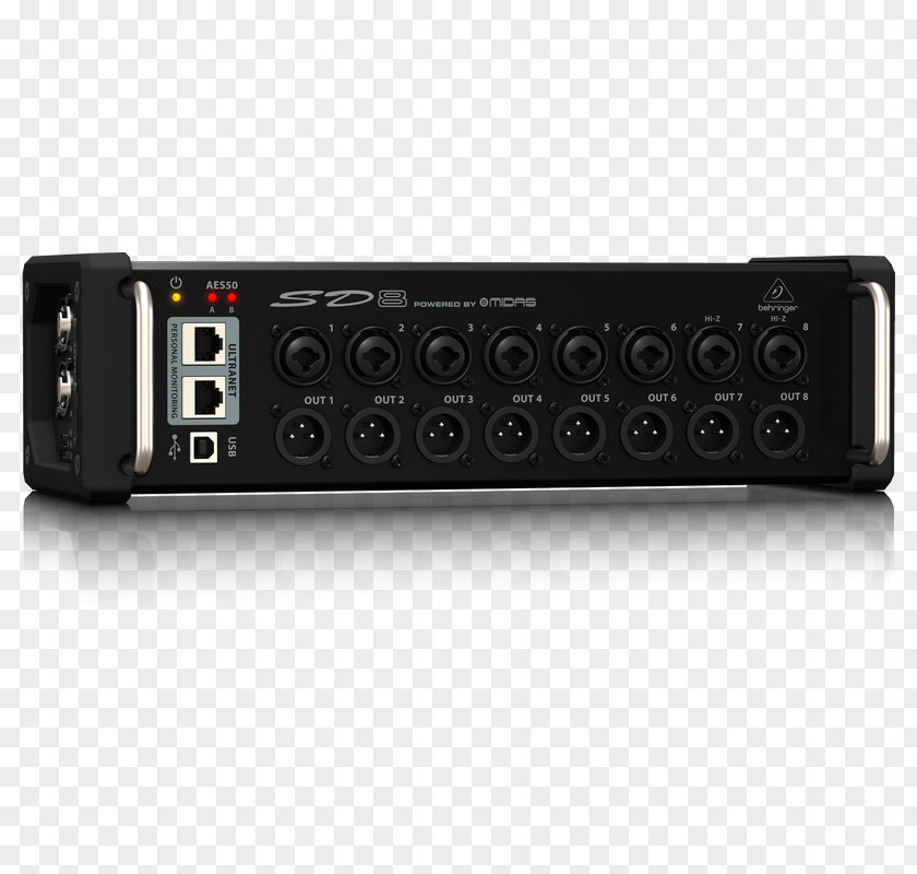 BEHRINGER X32 Stage Box Behringer SD16 I O 16-Preamps 8-Outputs Audio Mixers S16 PNG