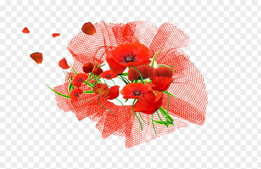 Design Poppy Floral Mat Cut Flowers Coir PNG