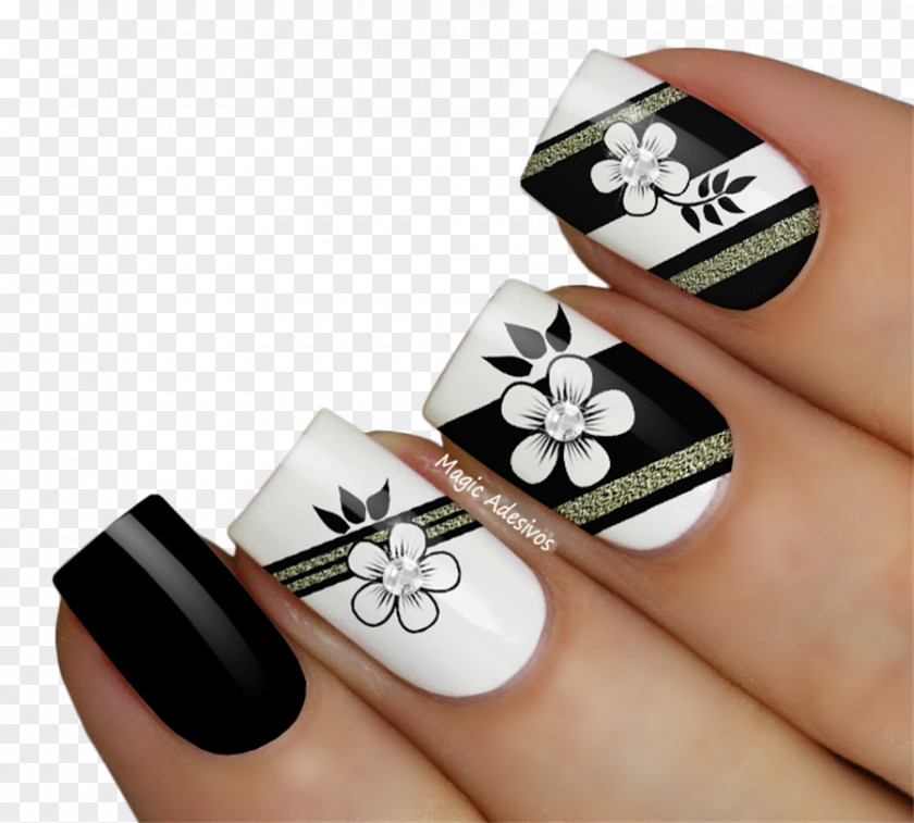 Flower Adhesive Nail Polish Hand Model PNG