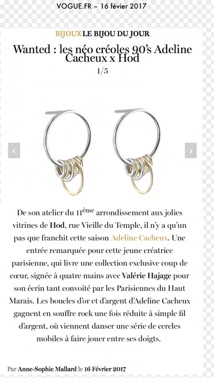 Jewellery Earring Cacheux Adeline Silver Gold PNG