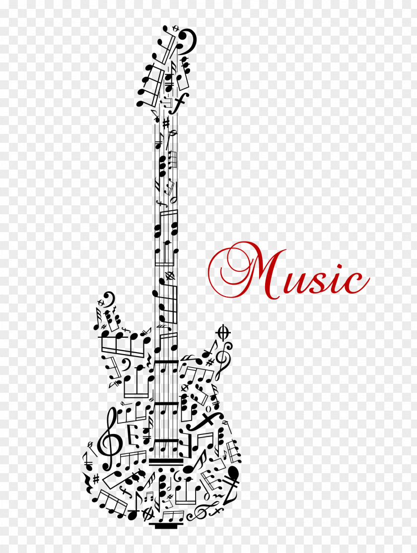 Guitar Fashion English Letters Silhouette Stock Illustration Musical Note PNG