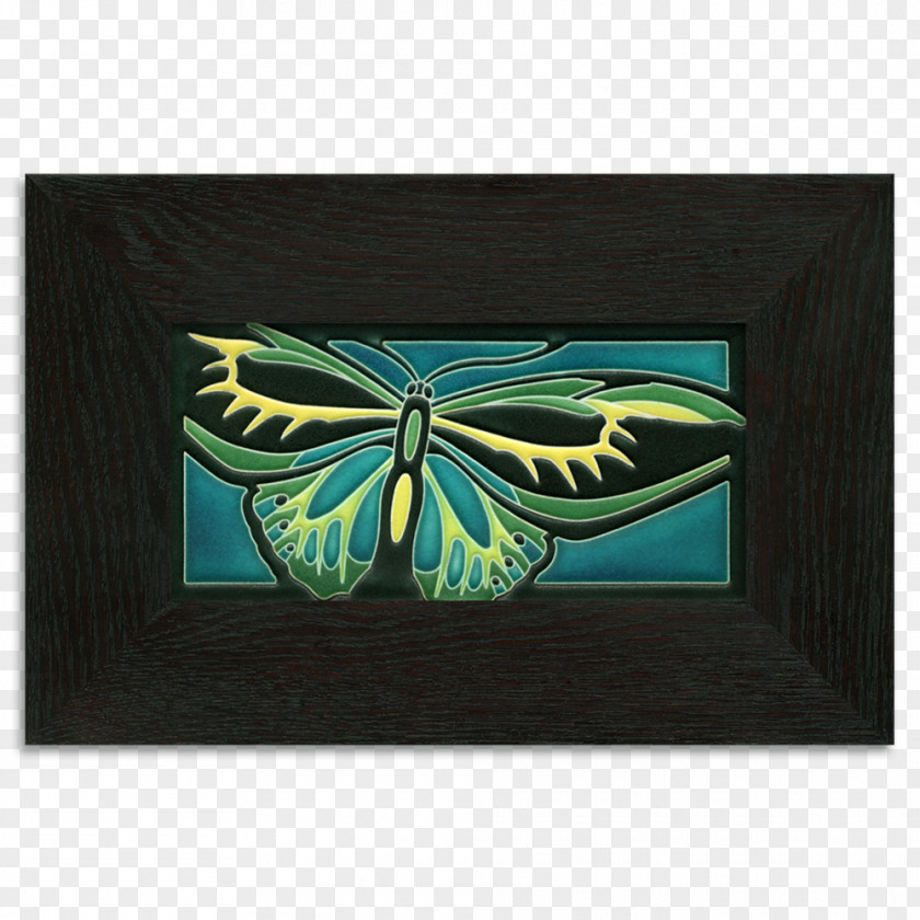 Turquoise Butterfly Motawi Tileworks Monarch Art Nouveau Tiles PNG
