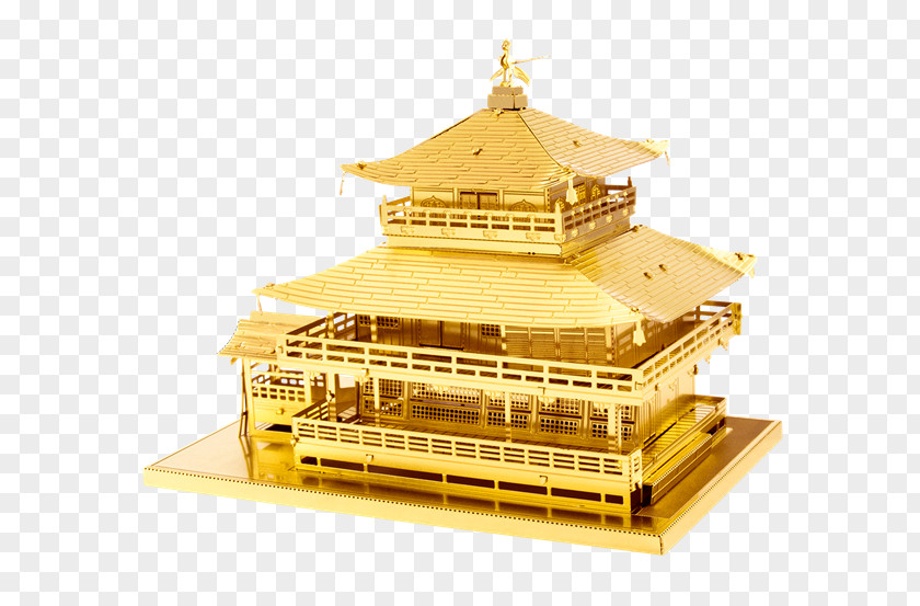 Earth Kinkaku-ji Metal Building Gold PNG