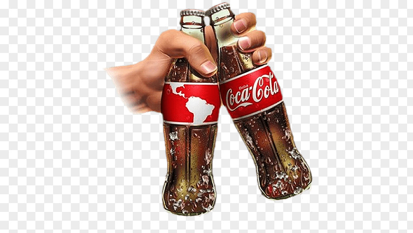 Hand Holding 2 Coca Cola Bottles PNG Bottles, person holding two Coca-Cola glass bottles clipart PNG