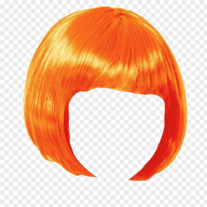 Wig Orange Bob PNG Bob, orange hair wig illustration clipart PNG