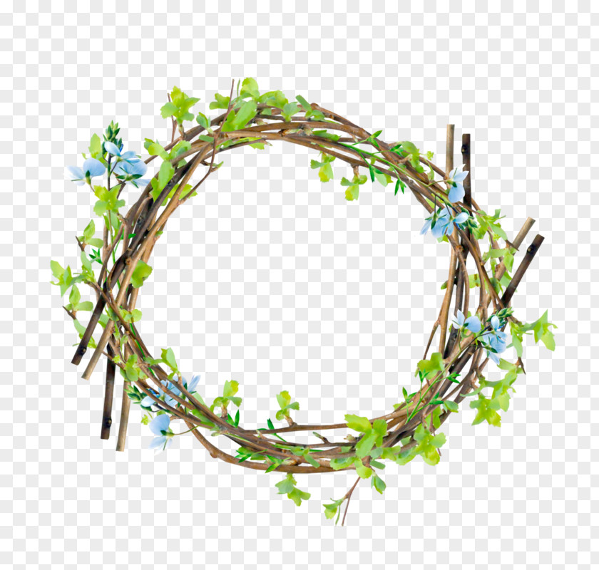 Foliage Save Watercolor Twig Wreath PNG