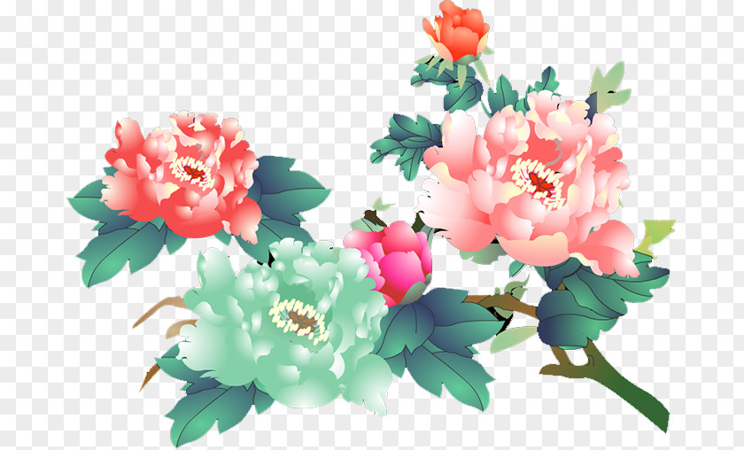 Peony Xiaohan Happiness Solar Term Annoyance Floral Design PNG