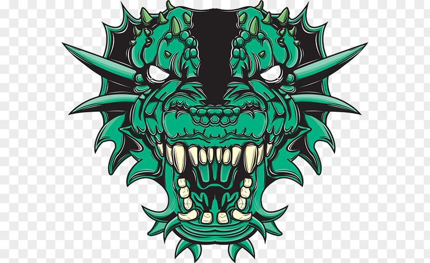 Dragon Illustration Green Demon Font PNG