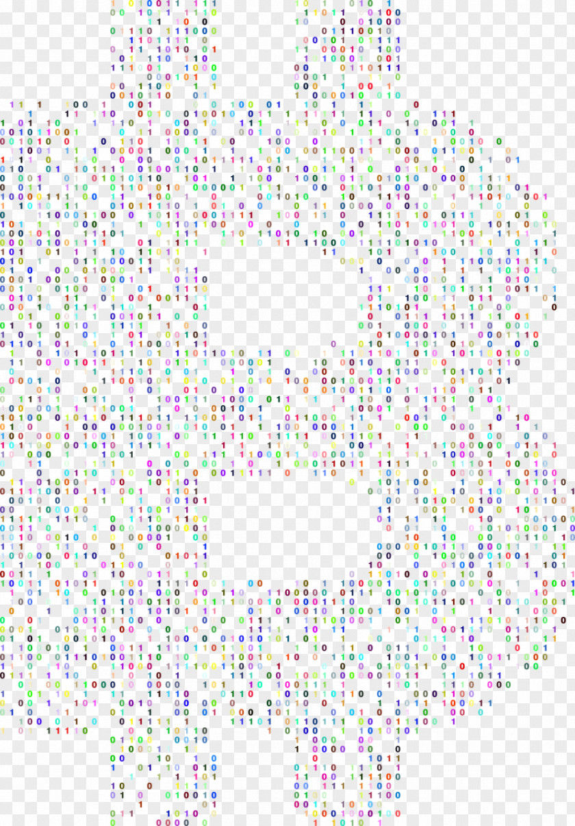 Fractal Vitruvian Man Binary Number Pattern PNG