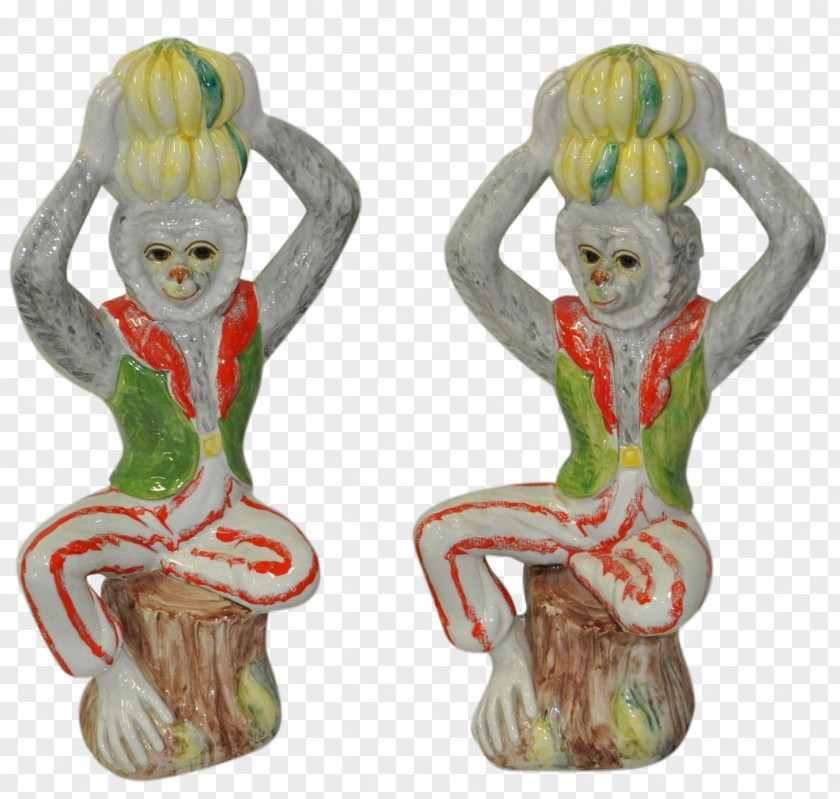Handpainted Monkey Ceramic Glaze Tureen Crazing Italy PNG