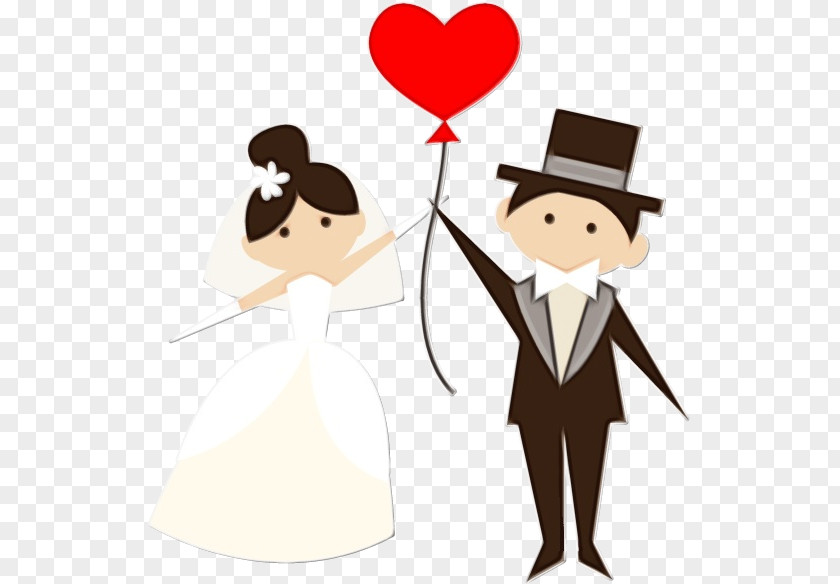 Romance Smile Bride And Groom Cartoon PNG
