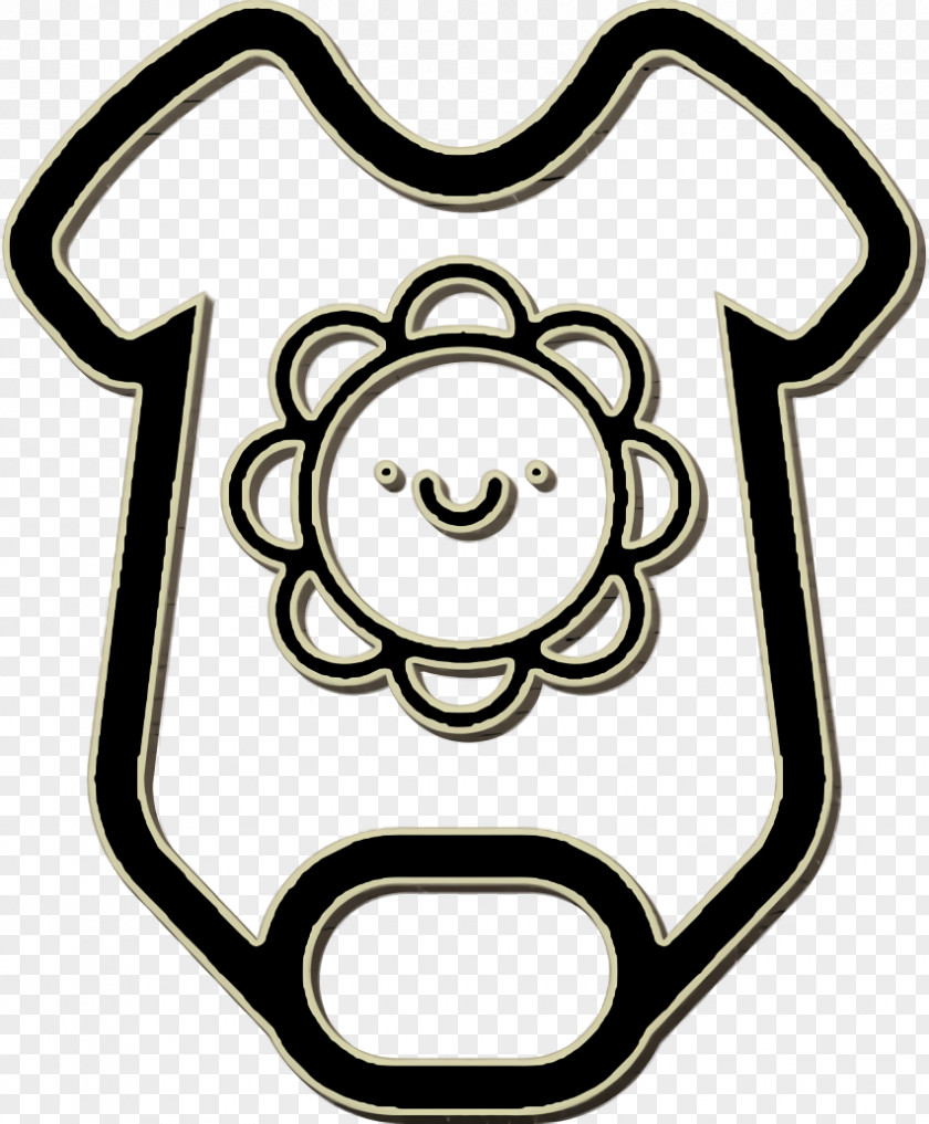 Baby Onesie Outline With Smiling Sun Icon Fashion Clothes PNG