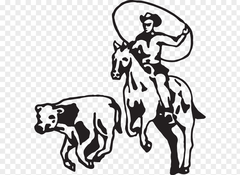 Calf Roping Cattle Team Decal Sticker PNG