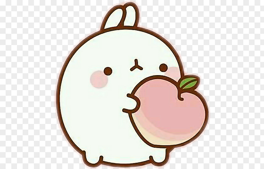 Sticker Cartoon Peach Leporids Desktop Wallpaper Rabbit PNG
