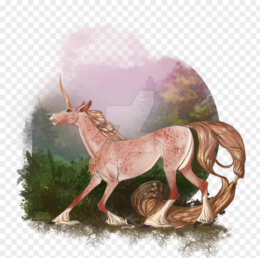 Huaxia Moon Beauty Mane Unicorn Holiday The Gold Horn Christmas PNG