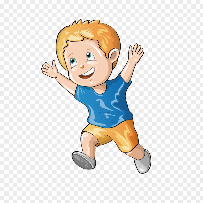 Vector Stylish Blue Dress Yellow Hair Boy Drawing Illustration PNG