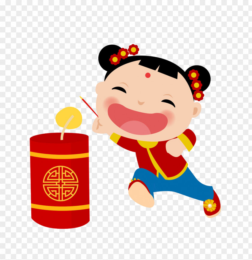 Firecrackers Child Chinese New Year Firecracker Cartoon Festival PNG