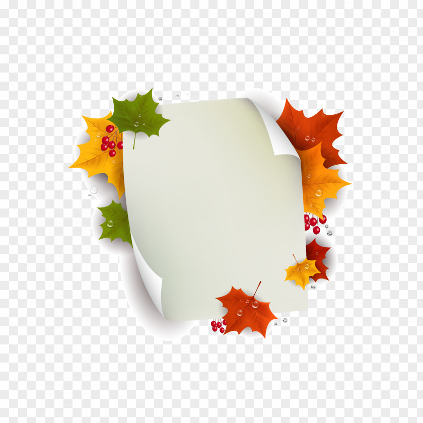 Maple Theme Autumn Paper Clip Art PNG