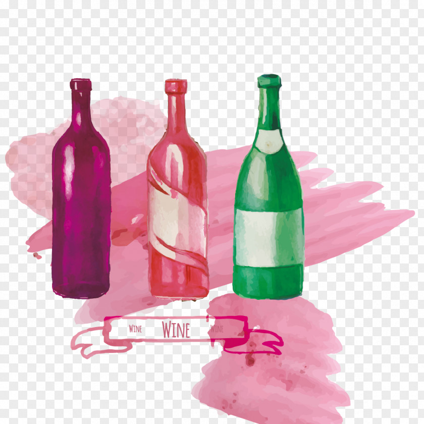 Watercolor Bottles Bottle Drawing PNG