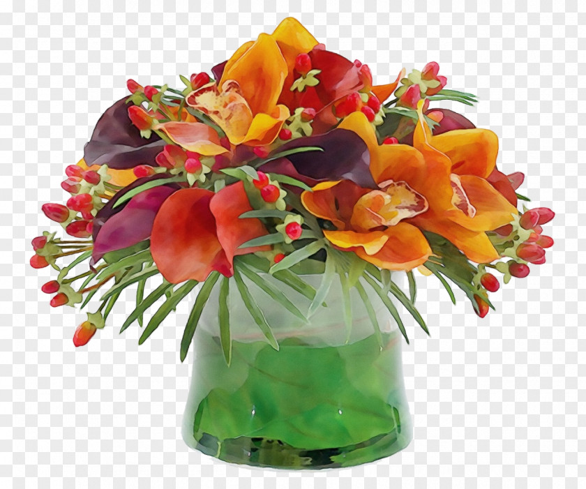 Flowerpot Vase Orange PNG
