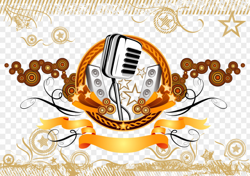 Microphone The Sound Pattern Ribbon Vector Material Musical Instrument Piano PNG