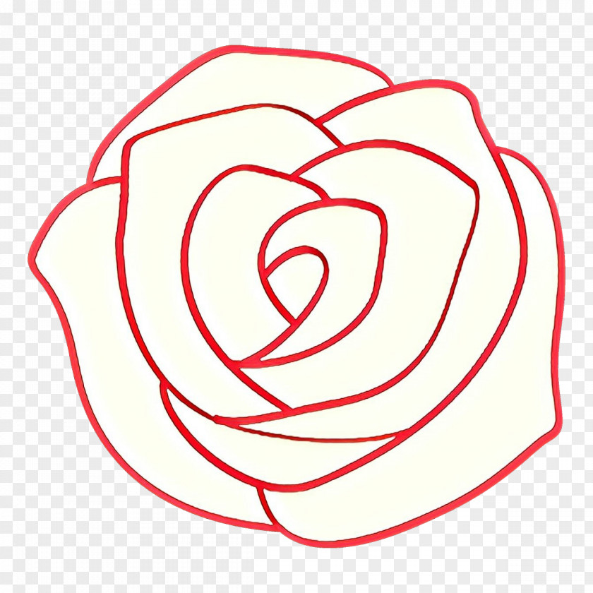Red Line Art Heart Circle PNG