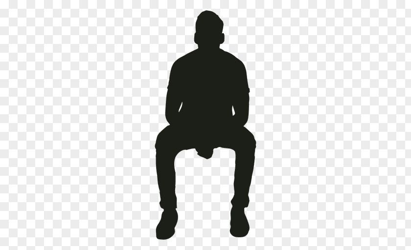 Sitting Man Silhouette PNG