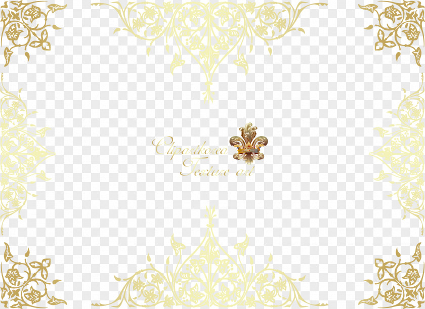 Vector Gold Pattern Frame Textile Yellow Area PNG