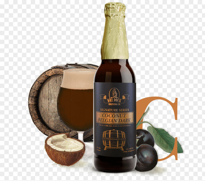Dried Coconut Ale Russian Imperial Stout Beer Bottle PNG