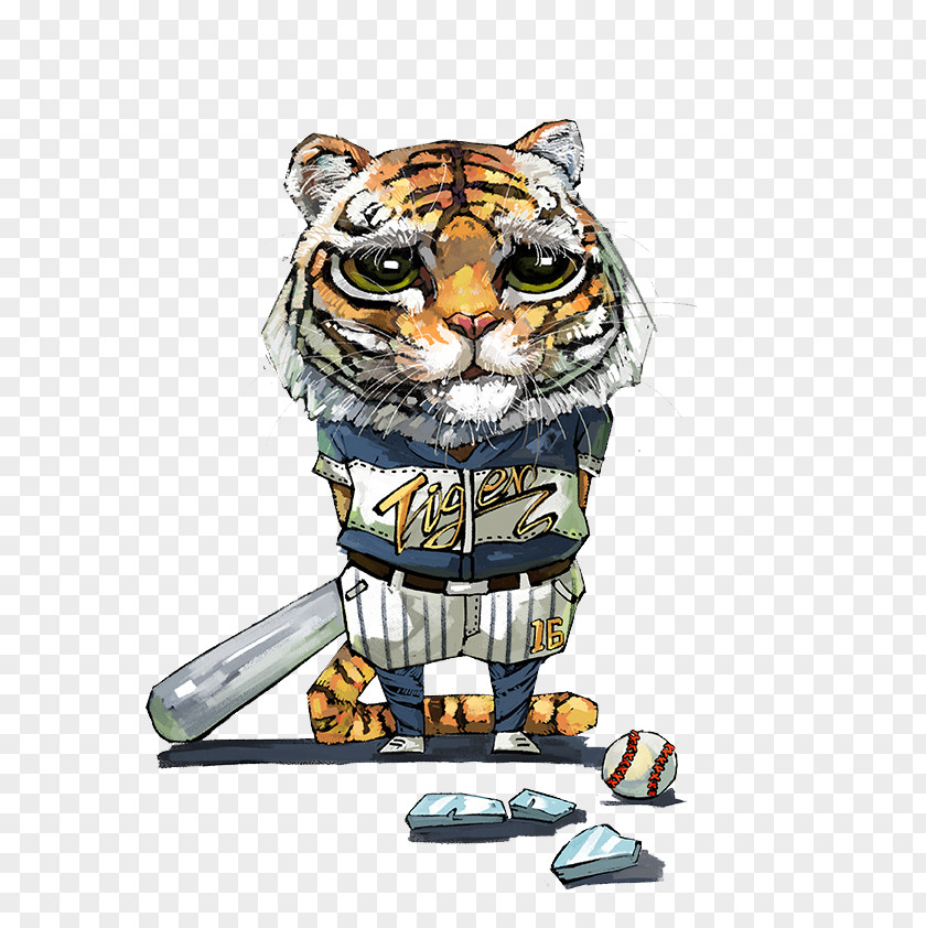 Meng Tiger Cat Cartoon Illustration PNG