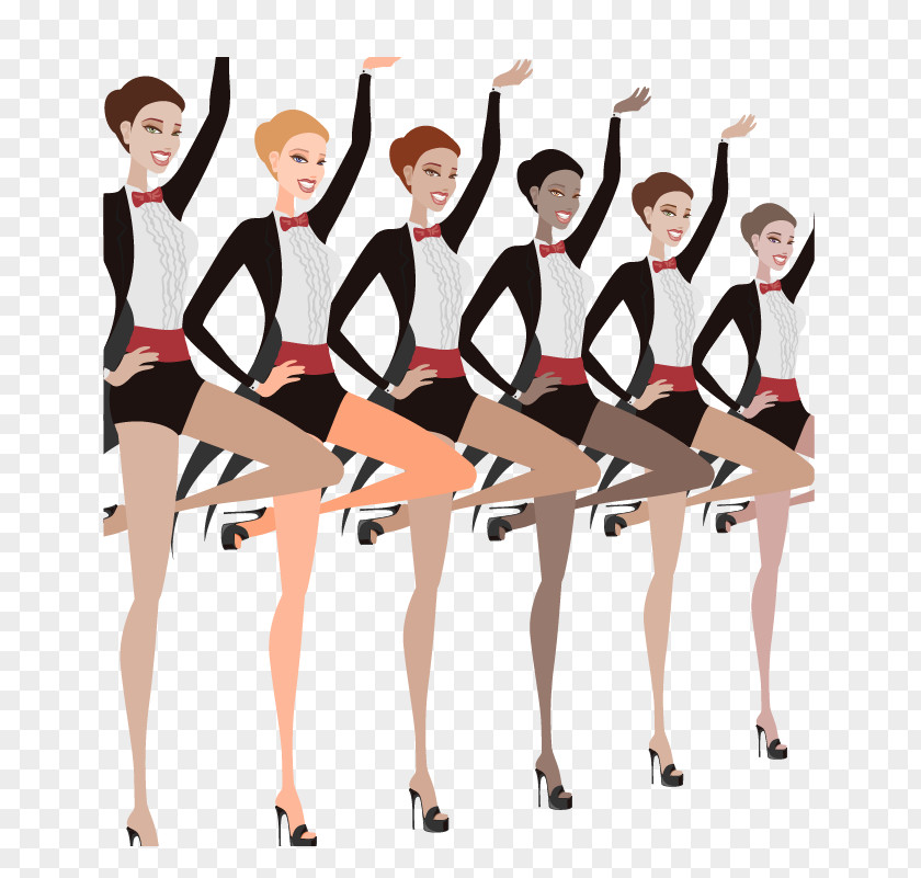 Vector Hand-painted Dancers Performance Dance Stage PNG