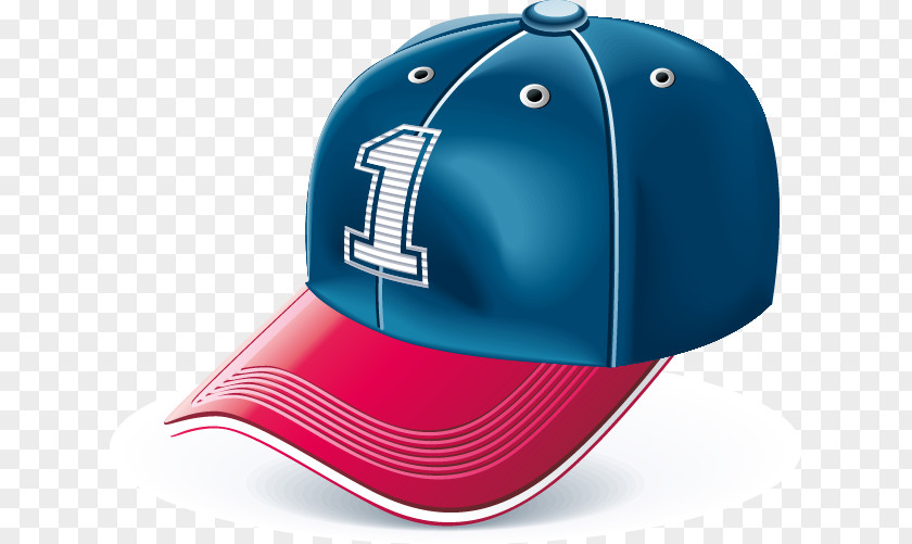 Blue Baseball Cap Red Edge Sport Golf Icon PNG