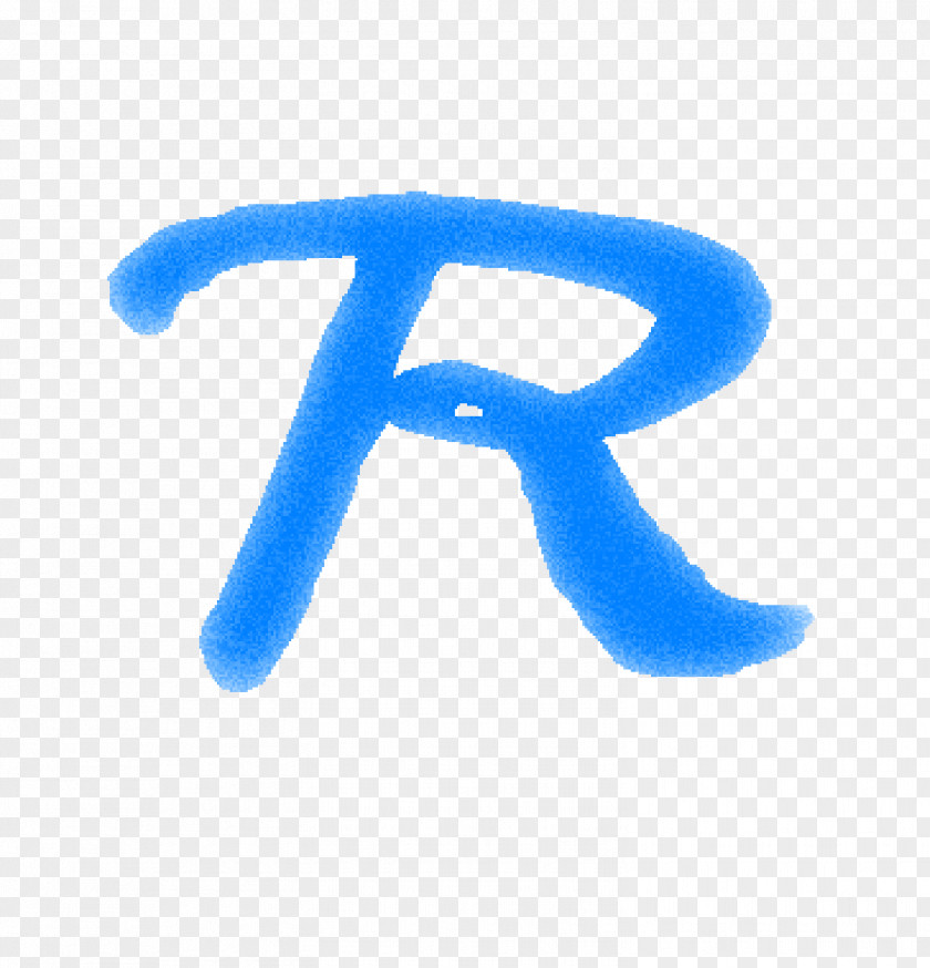 Blue Hand-painted Letters R Letter PNG