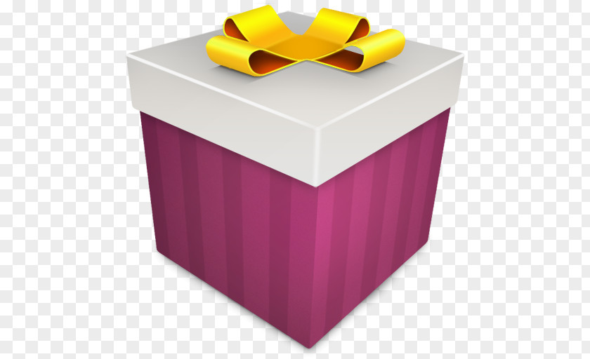 Christmas Gift Magenta Box Purple Yellow PNG