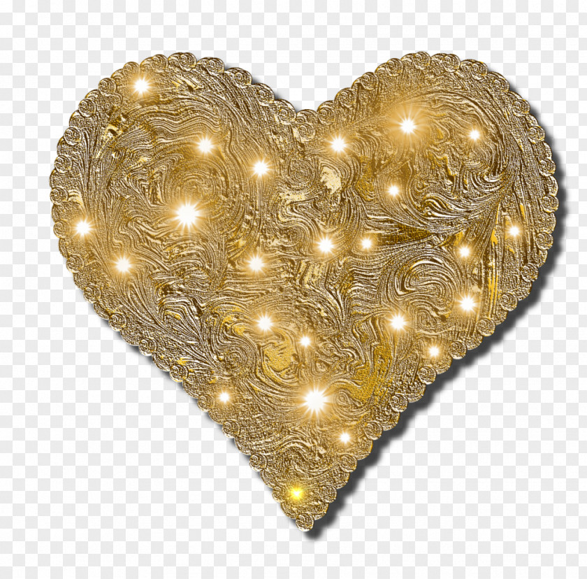 Gold Heart Desktop Wallpaper PNG