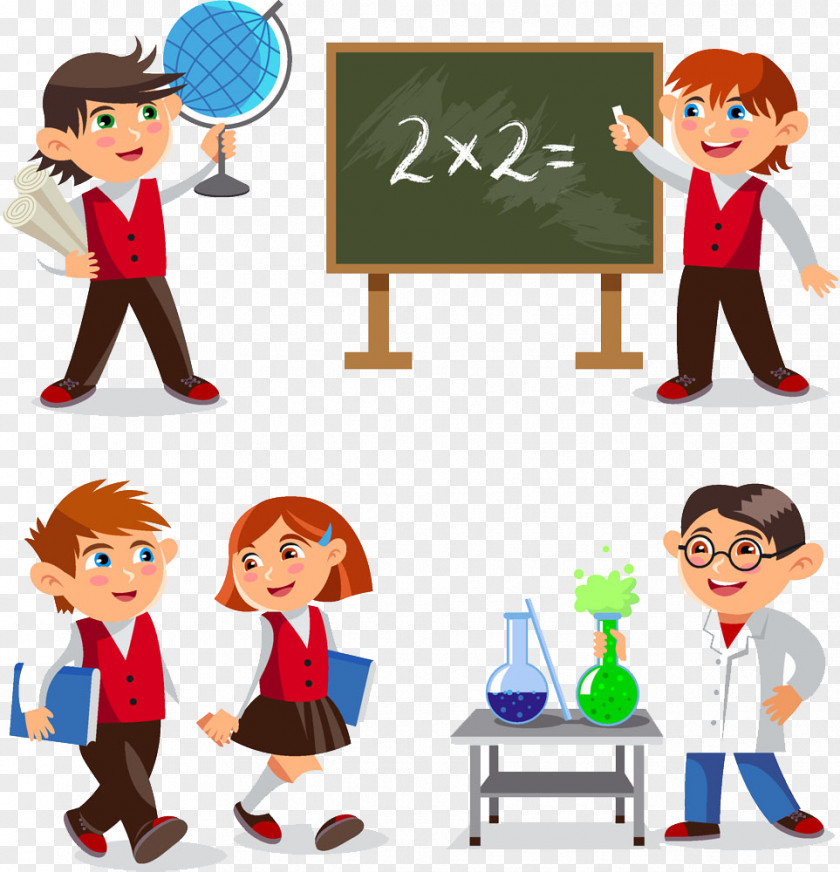 HD Free School Children Creative Deduction Chemistry Cartoon Laboratory Illustration PNG