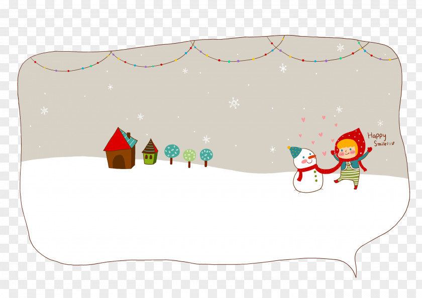 Snowman And Snow On The Little Red Riding Hood Cartoon Speech Balloon Illustration PNG