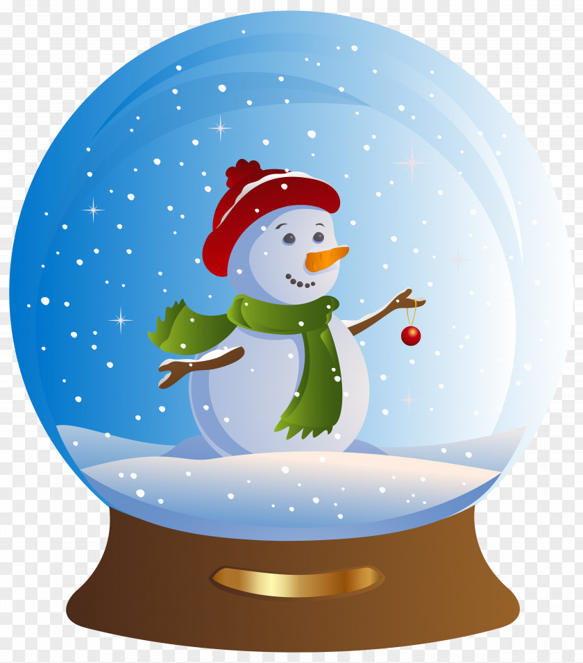 Snowman Snowglobe Transparent Clip Art Image Snow Globe Santa Claus Christmas PNG