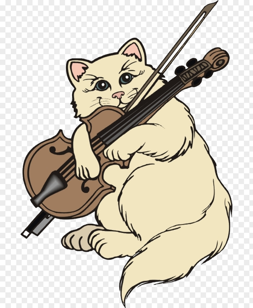 Yellow Cat Violin Animation Bow PNG