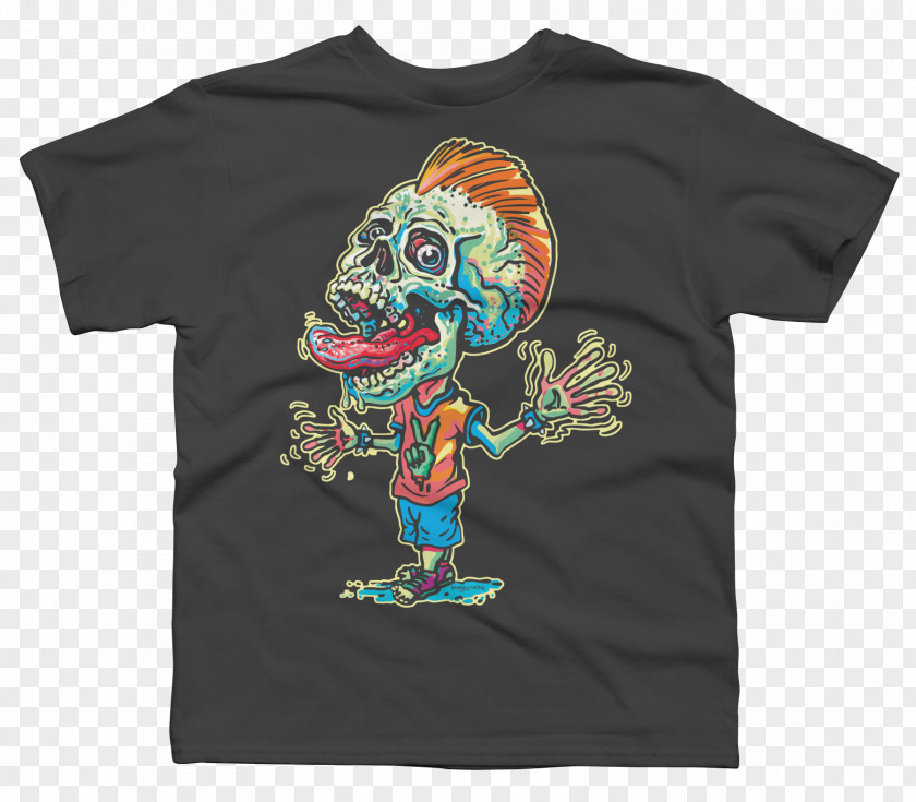 Fashion Skull Print T-shirt Hoodie Shopping Top PNG