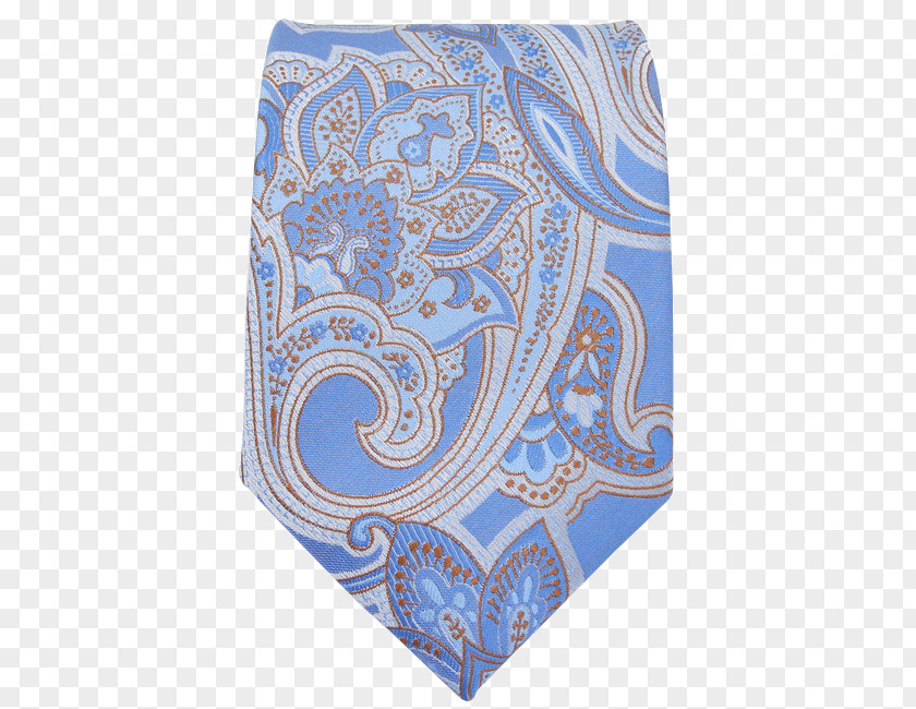 Necktie Blue Paisley Silk Textile Jacquard Loom PNG