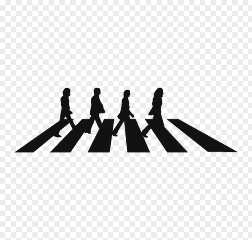 Silhouette Abbey Road The Beatles Stencil Mural Wall Decal PNG