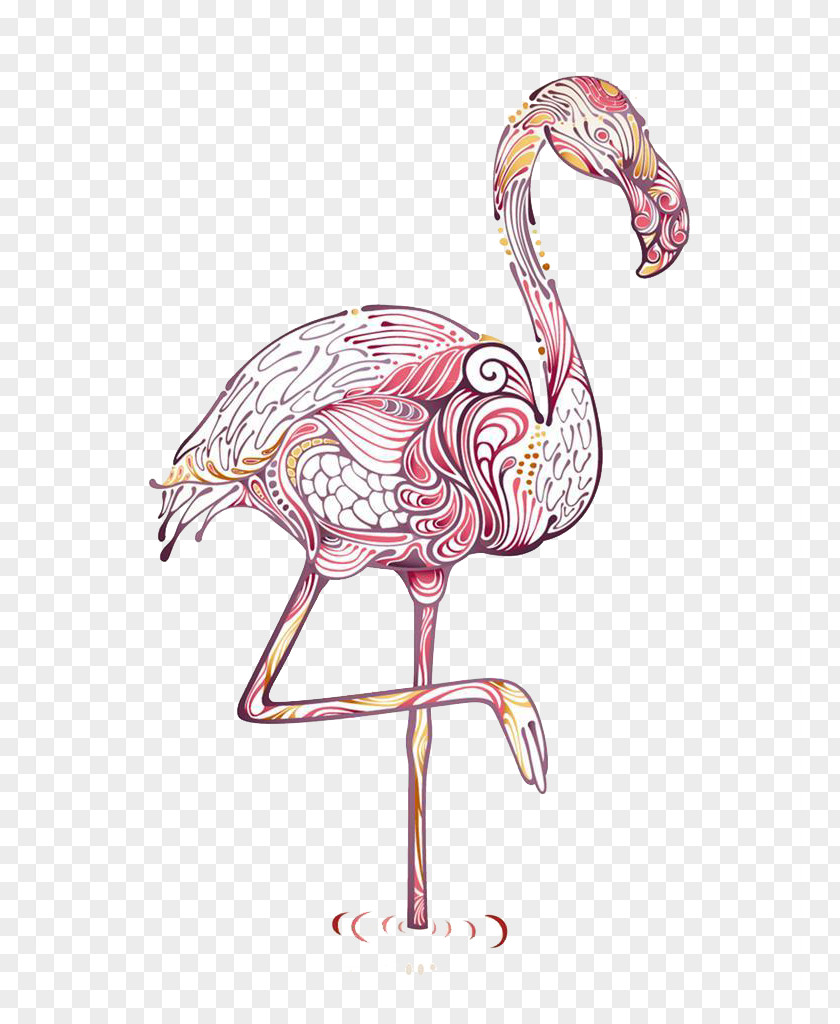 Swan Pattern Vector Material Drawing Flamingo Abstract Art Illustration PNG
