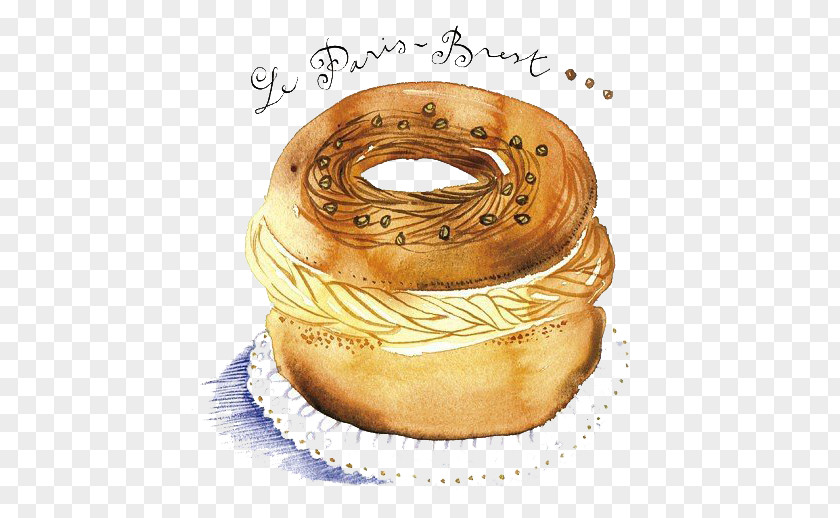 Vintage Cream Ring French Cuisine Food Illustrator Painting Illustration PNG