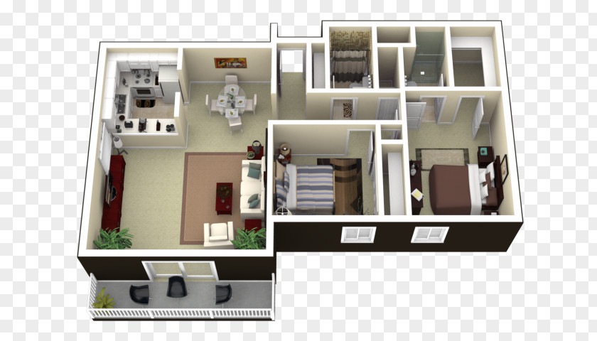 Bed Plan 3D Floor House Bedroom PNG