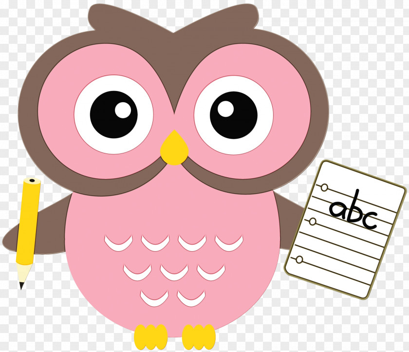 Coloring Book Magenta Owl Pink Cartoon Bird Of Prey PNG