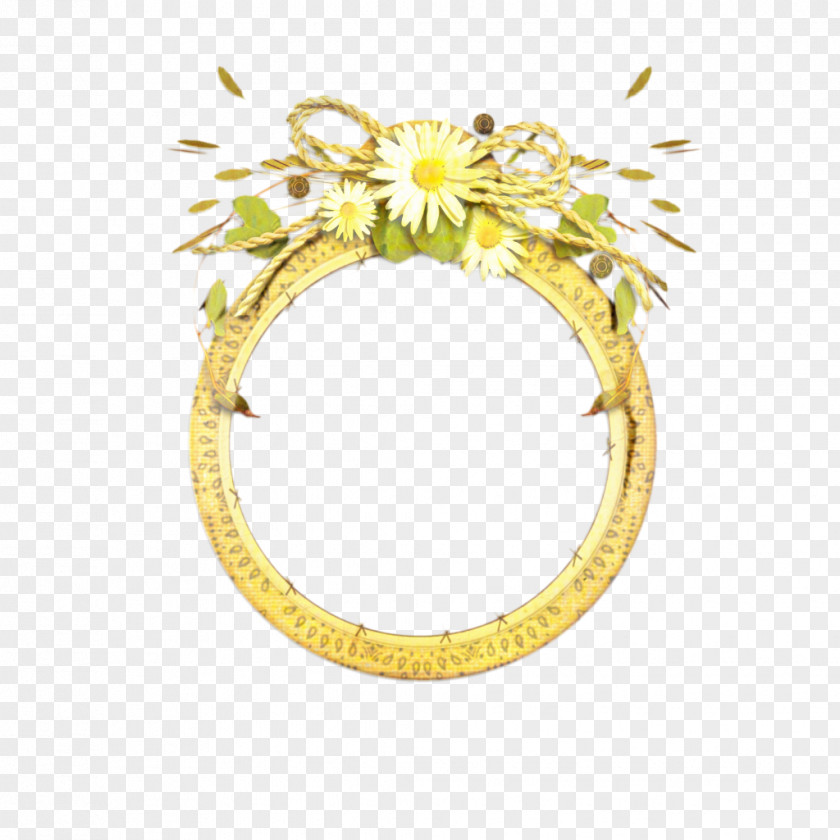 Oval Jewellery Yellow Flower PNG
