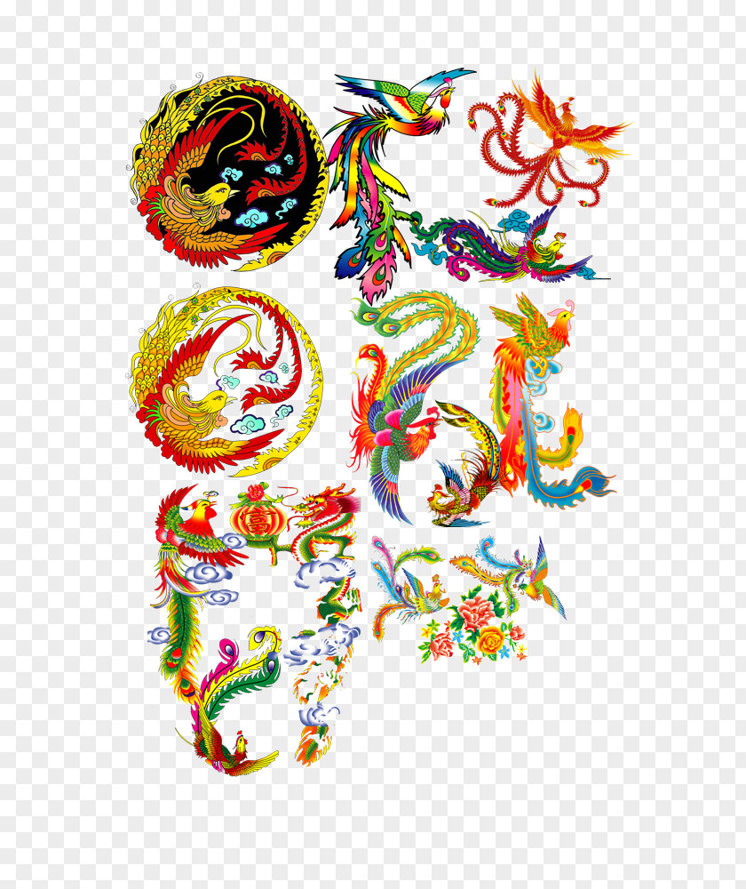 Phoenix Pattern Fenghuang County Chinese Dragon Clip Art PNG